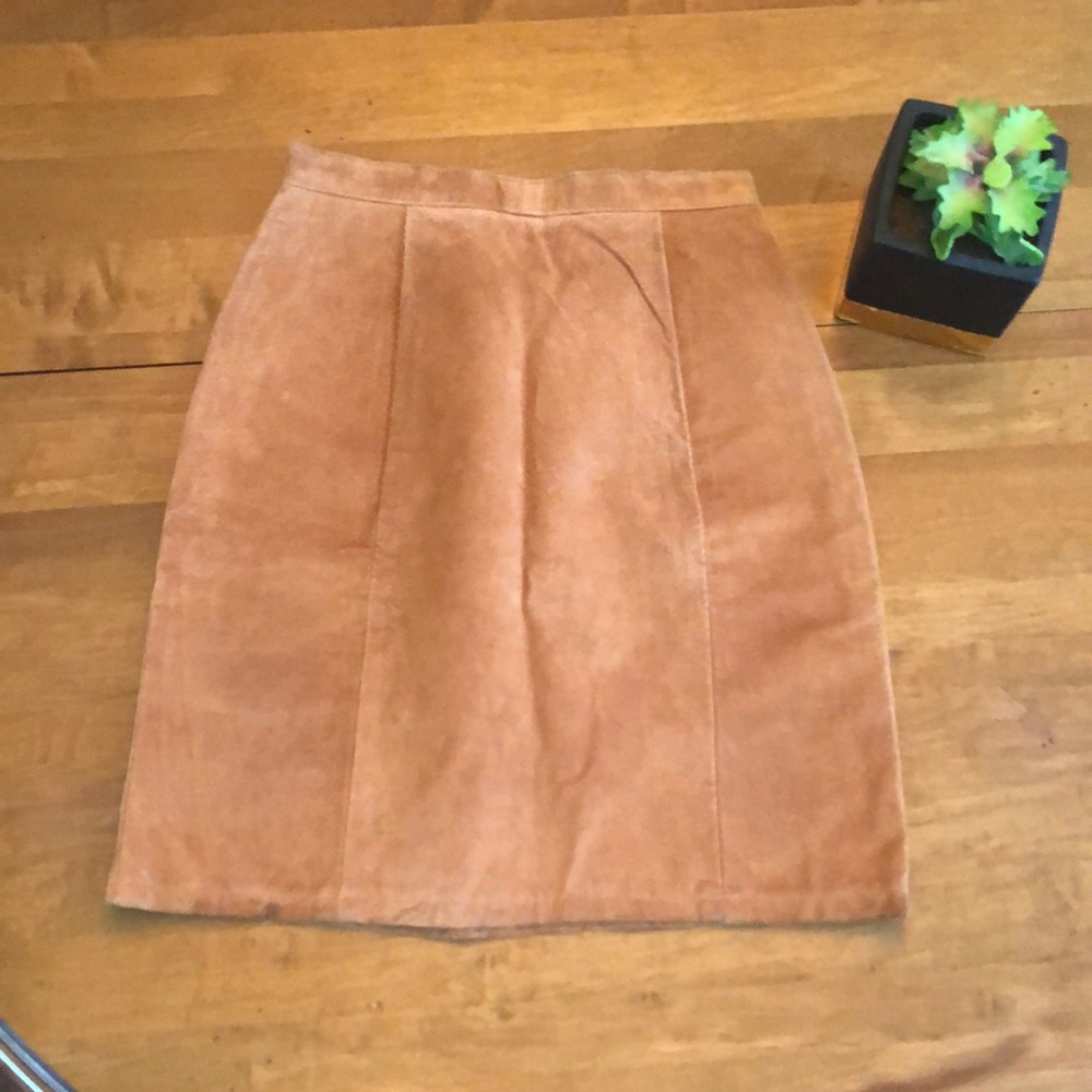 Vintage suede mini skirt made USA
